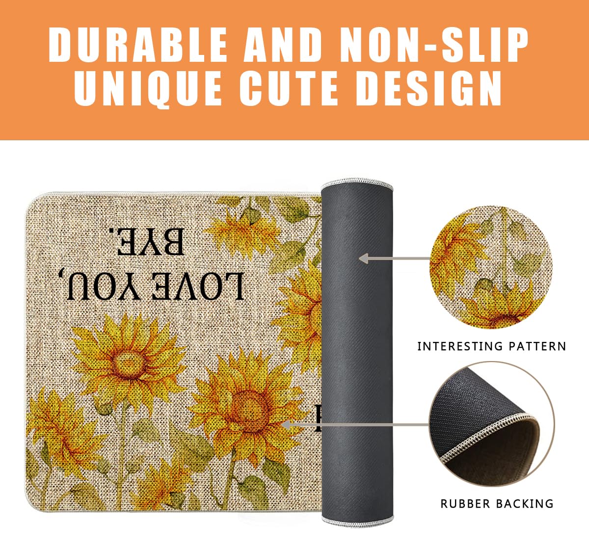 QIONG MENG Summer Door Mat Welcome Mat Outdoor Summer Entrance Rug Farmhouse Home Kitchen Floor Front Doormats 17 x 27 Inch