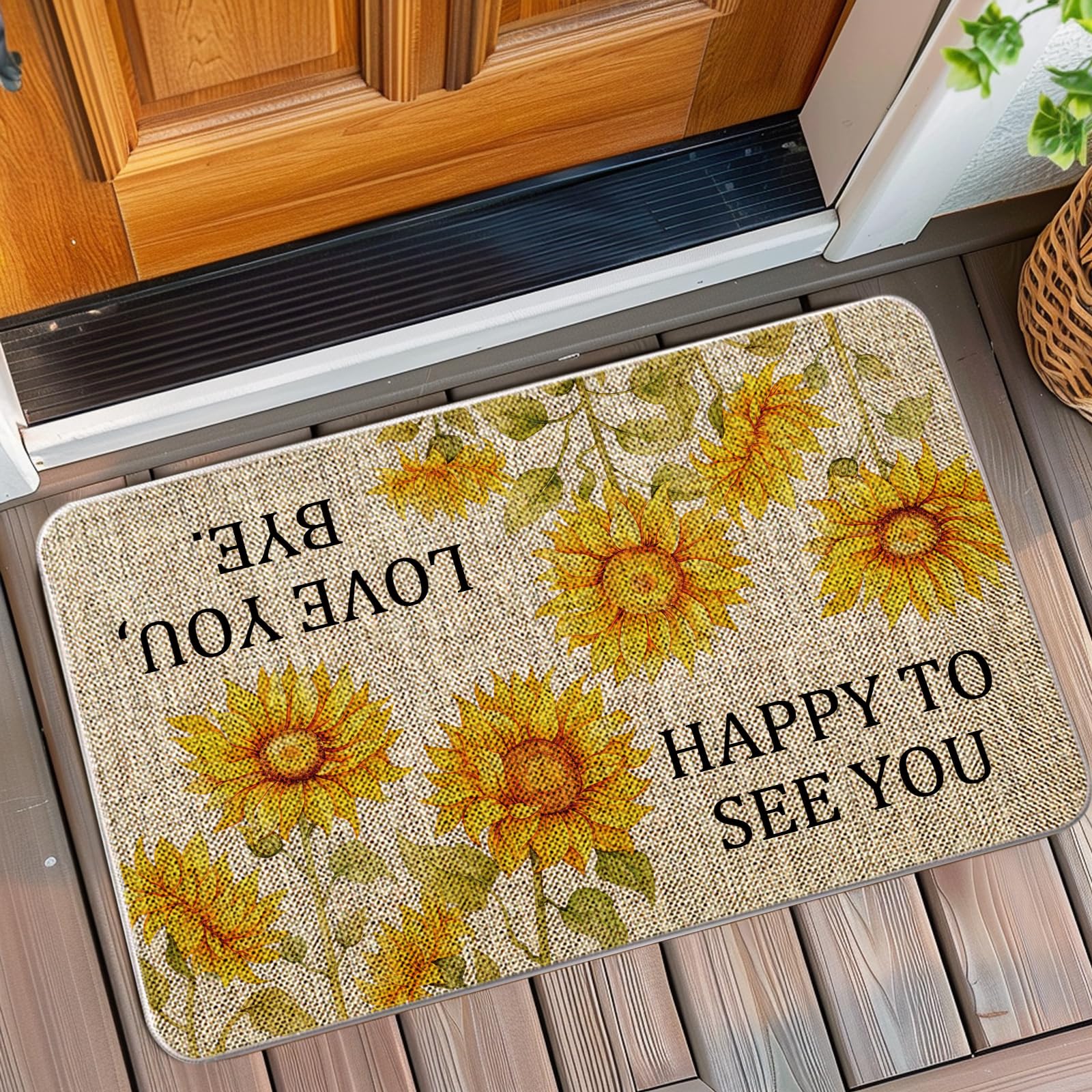 QIONG MENG Summer Door Mat Welcome Mat Outdoor Summer Entrance Rug Farmhouse Home Kitchen Floor Front Doormats 17 x 27 Inch