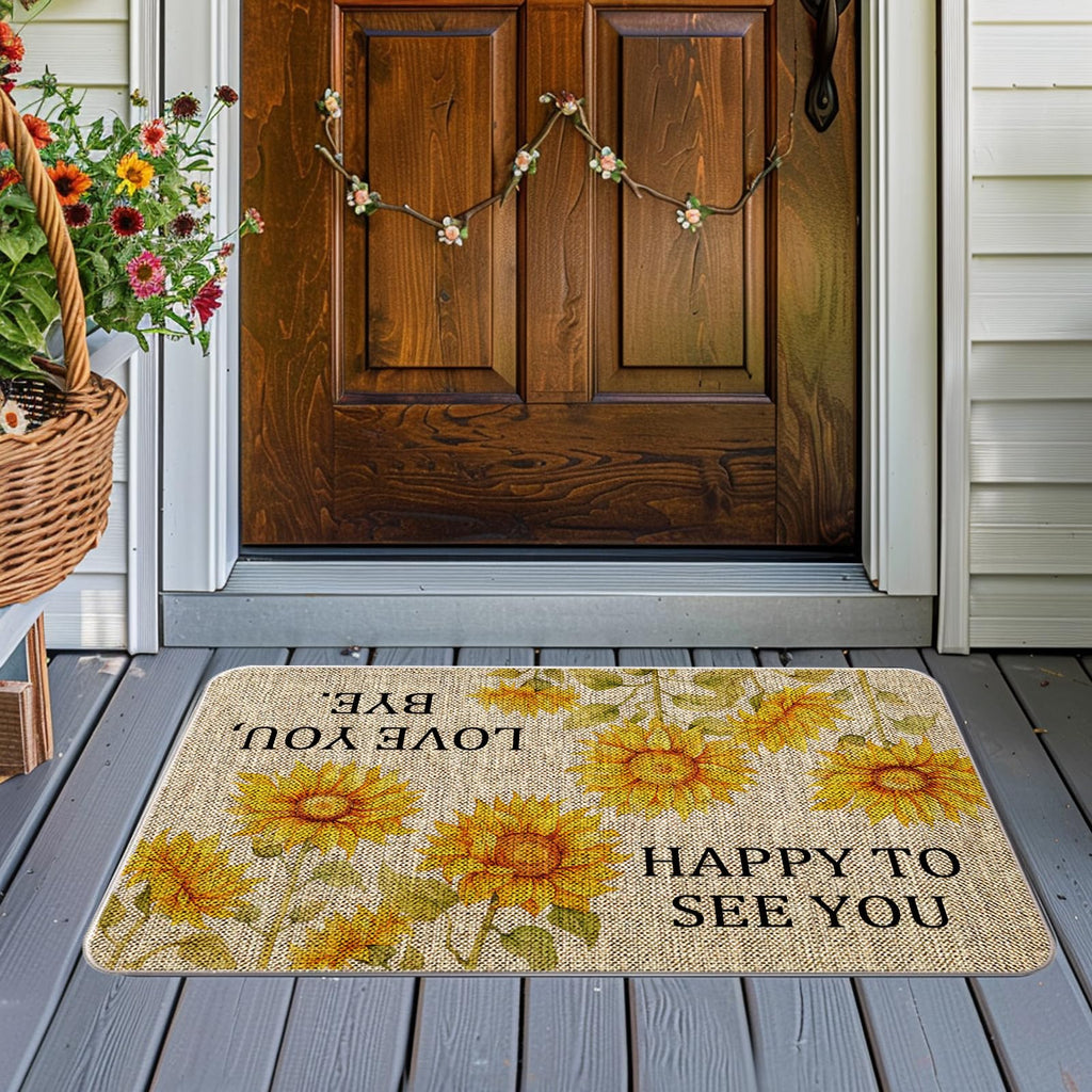 QIONG MENG Summer Door Mat Welcome Mat Outdoor Summer Entrance Rug Farmhouse Home Kitchen Floor Front Doormats 17 x 27 Inch